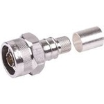 N-Male (plug) crimp for LMR-400-LLPL/non-solder pin; hex/knurl nut, no braid trim
