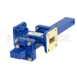 WR-75 Waveguide 50 dB Crossguide Coupler, Square Cover Flange, SMA Female Coupled Port, 10 GHz to 15 GHz, Bronze