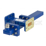 WR-112 Waveguide 50 dB Crossguide Coupler, CPR-112G Flange, N Female Coupled Port, 7.05 GHz to 10 GHz, Bronze