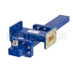 WR-137 Waveguide 30 dB Crossguide Coupler, CPR-137G Flange, N Female Coupled Port, 5.85 GHz to 8.2 GHz, Bronze